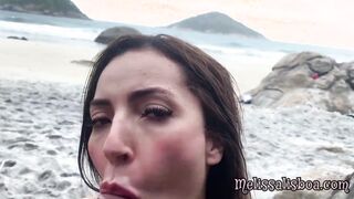 Melissa Lisboa fucking lovely on the naked beach with hubby,