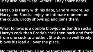 DN1) Monica Sexxxton & Sandra Moore got nude, take turns giving 2 men blowjobs and got a facial