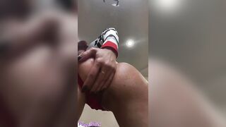 Fuck butt inside oil with anal vibrators close-up
