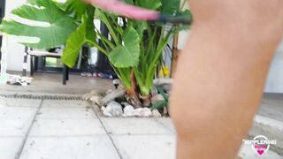 nippleringlover nude outside swinging hulahoop into slow motion - chained