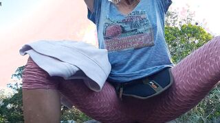 nippleringlover peeing outside inside nature - pierced clithood & pierced