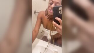Milf drilled into toilet