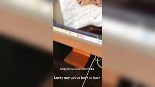 2 Hotwives surprise dude with back to back sex