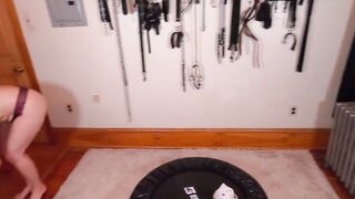 Melody Mynx Bounces on Trampoline