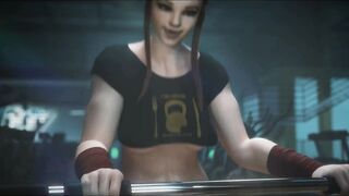 Overwatch Brigitte gym fucked - workout - sweat body & soak cunt - big cum 2x