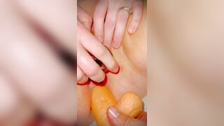 three Sex Toys make a Red Head SQUIRT