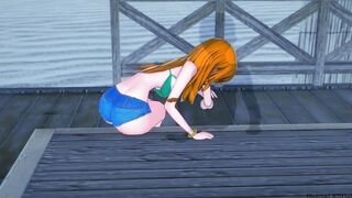 1 Piece Cartoon: Nami pumps her hips for satisfaction.