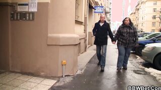 Chubby plumper picked up and nailed from behind