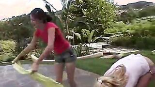 Little SUmmer with Lesbo Friends Licks Twat 3 Way