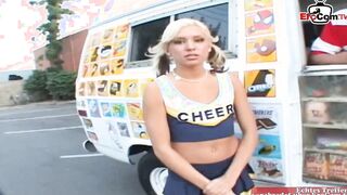 Slim blonde college Eighteen with small titted pick up for