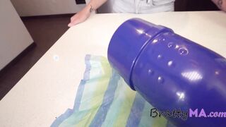 Cougar with exotic accent teaches how to use flesh-light