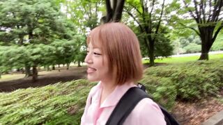 Adorable Japanese 19 year old with short hair experience first point of view .