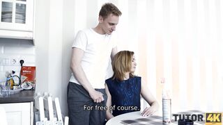 TUTOR4K. Stud is angry at the math tutor and uses penis to screwed her