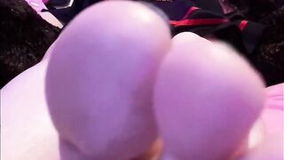 Chubby Cat women slips her Toes inside your Face while wearing a Cheerleader Skirt