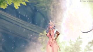 Ghislaine and Mythra have a soak gang bang at a waterfall (Xenoblade/Mushoku Tensei 3D Animated)