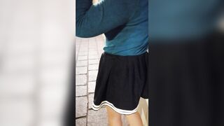 UNA PERRA CAMINA CON UNA JOYA EN SU ANO EN LA NOCHE