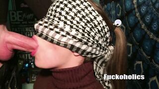 Submissive Student Blindfolded Bj ~ Cum On Face