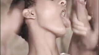 babe ebony Girl Gloria banged by big hard cocks