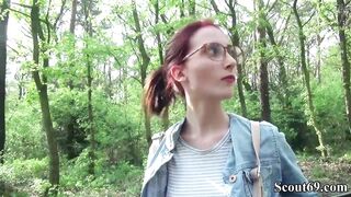 German Scout - College Red Blowjob Barely Legal Lia in Outdoors Casting