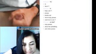Long cock reaction on live web webcam chat