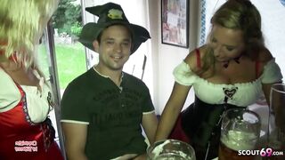 two German MILFs seduce Young Boy to Screwed! at Oktoberfest