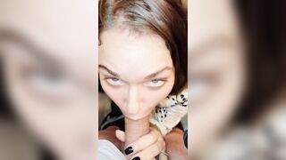 Wifey Squirts w Vibrator While giving Eye Contact ORAL SEX, Jizzed