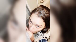 Wifey Squirts w Vibrator While giving Eye Contact ORAL SEX, Jizzed