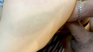 bimbo get her booty kicked and squirted from hardcore sex inside her spread twat