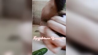 Arab Cougar stuffing her anal with two big sex toys ... Double Penetration 