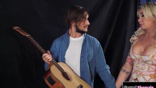 Busty tgirl Aubrey Kate gets barebacked