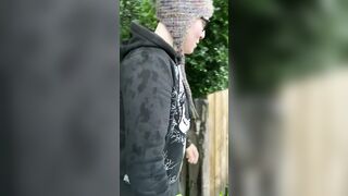 Rebecca Curves Flashing on a Bridge