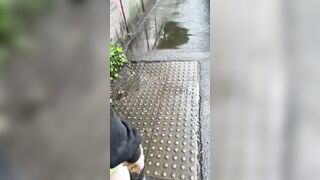 Rebecca Curves Flashing on a Bridge