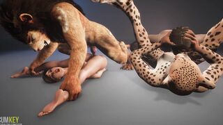 Furry attack! | Long Dick Monster Sex Party | 3D Porn Wild Life
