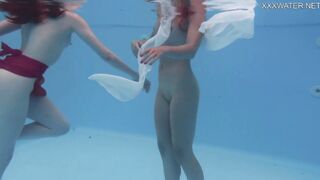 Anastasia Ocean and Marfa are nude underwater