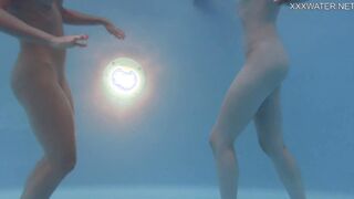 Anastasia Ocean and Marfa are nude underwater