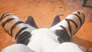 Wild Life Tiger Furry bimbos With Wolf (Furry women pov)