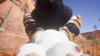 Wild Life Tiger Furry bimbos With Wolf (Furry women pov)