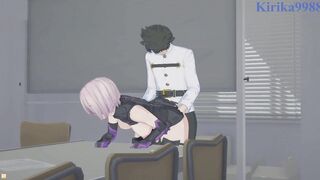 Mash Kyrielight and Ritsuka Fujimaru have deep sex into the office. - Fate/Grand Order Animated