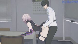 Mash Kyrielight and Ritsuka Fujimaru have deep sex into the office. - Fate/Grand Order Animated
