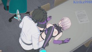Mash Kyrielight and Ritsuka Fujimaru have deep sex into the office. - Fate/Grand Order Animated