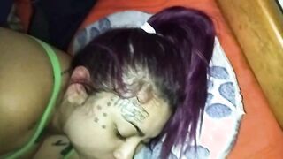 Older Having Fun Big Dick, Deep Throat, Sucking Off Her Boobies Filled