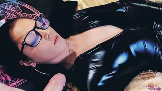 Let's Cum Together! Passionate Double Hand Job into Rubber Catsuit and