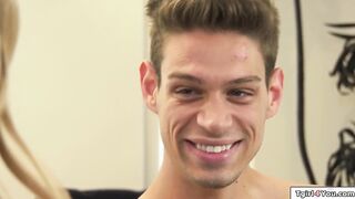 Tgirl Jenna Gargles fucks girl in 3some