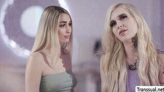 Blonde shemale fucks her dance partner