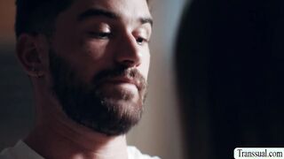 Handsome dude bareback fucks his trans woman stepsister