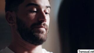 Horny dude bareback fucks his trans woman stepsister