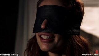 Ginger lesbian bound and butt fucked