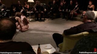Skinny bound ebony ass fucked in public