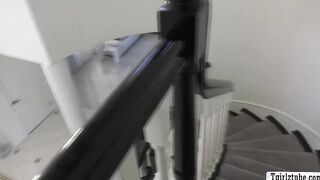 Slut Tbabe barebacked by bf and stepdad
