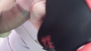 Caught my beauty stepsister masturbating and filled her face with cum
